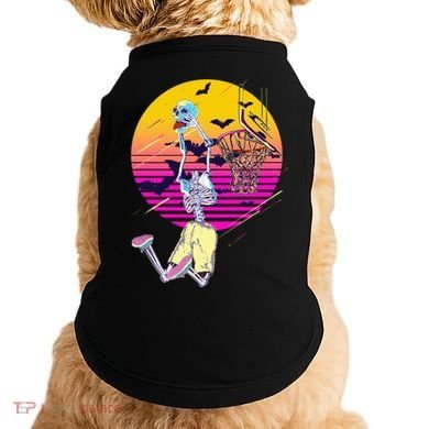 Funny Halloween Skeleton Basketball Player Dunking Skull Doggie Tank