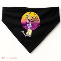 Funny Halloween Skeleton Basketball Player Dunking Skull USA-Made Doggie Bandana thumb 0