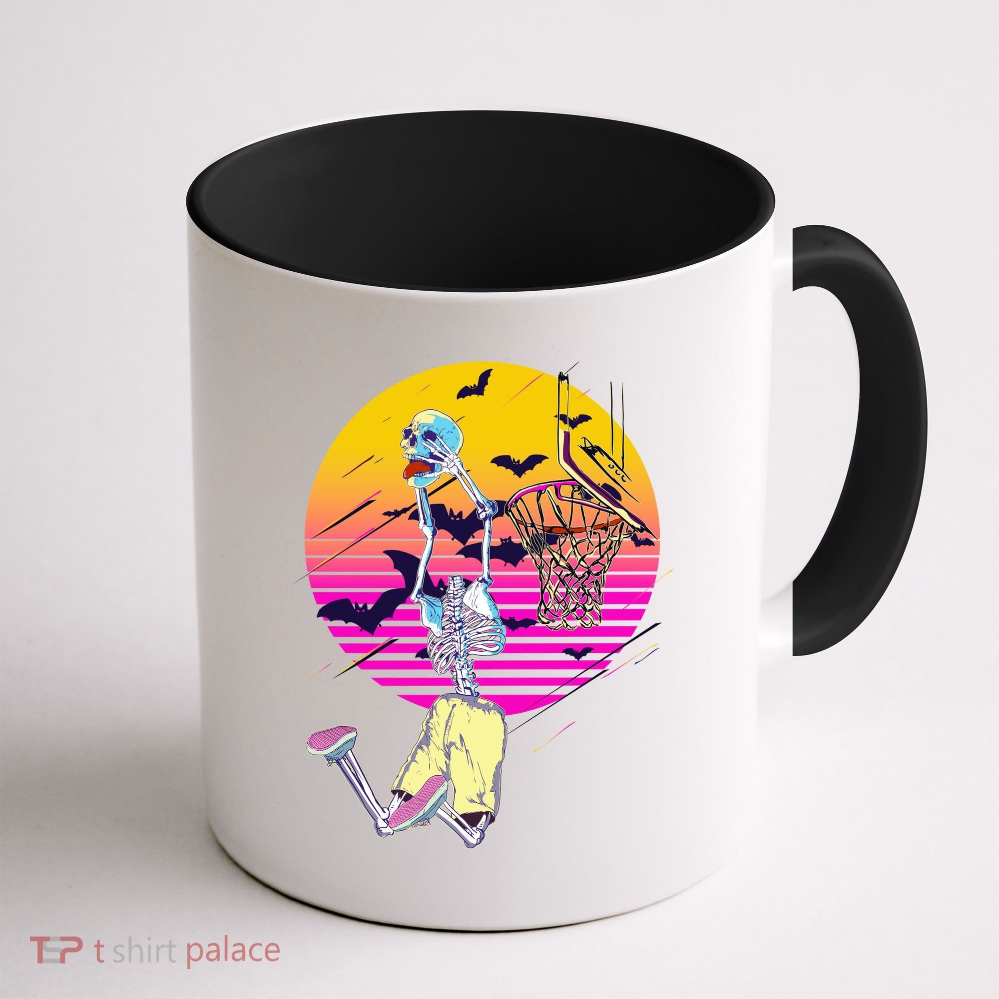 Funny Halloween Skeleton Basketball Player Dunking Skull Coffee Mug