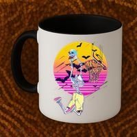 Funny Halloween Skeleton Basketball Player Dunking Skull Coffee Mug thumb 2