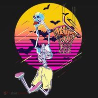 Funny Halloween Skeleton Basketball Player Dunking Skull Women's Hoodie thumb 2