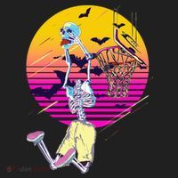 Funny Halloween Skeleton Basketball Player Dunking Skull Tumbler thumb 3