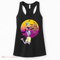 Funny Halloween Skeleton Basketball Player Dunking Skull Women's Tank Top thumb 0