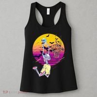 Funny Halloween Skeleton Basketball Player Dunking Skull Women's Tank Top thumb 3
