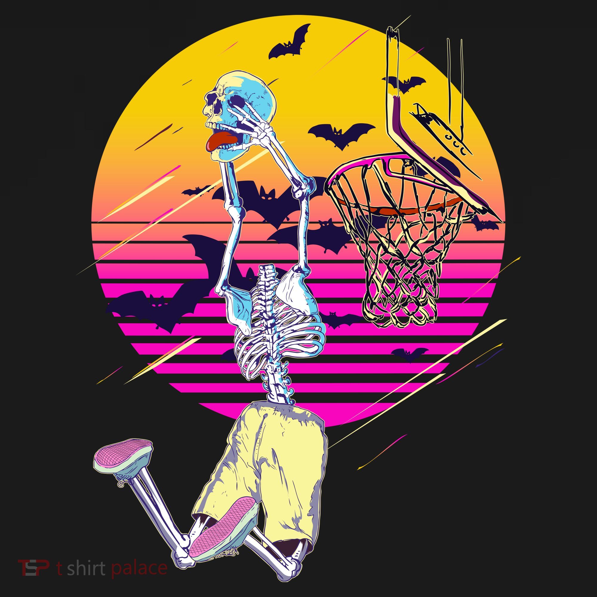 Funny Halloween Skeleton Basketball Player Dunking Skull Women's Tank Top