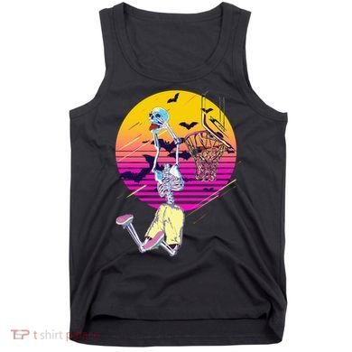 Funny Halloween Skeleton Basketball Player Dunking Skull Tank Top