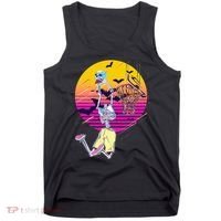 Funny Halloween Skeleton Basketball Player Dunking Skull Tank Top thumb 0