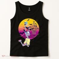 Funny Halloween Skeleton Basketball Player Dunking Skull Tank Top thumb 2