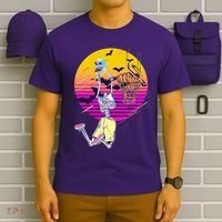 Funny Halloween Skeleton Basketball Player Dunking Skull T-Shirt thumb 6