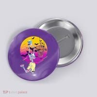 Funny Halloween Skeleton Basketball Player Dunking Skull Button thumb 0