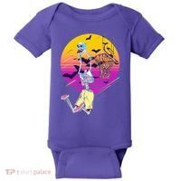 Funny Halloween Skeleton Basketball Player Dunking Skull Baby Bodysuit thumb 0