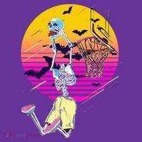 Funny Halloween Skeleton Basketball Player Dunking Skull Baby Bodysuit thumb 2