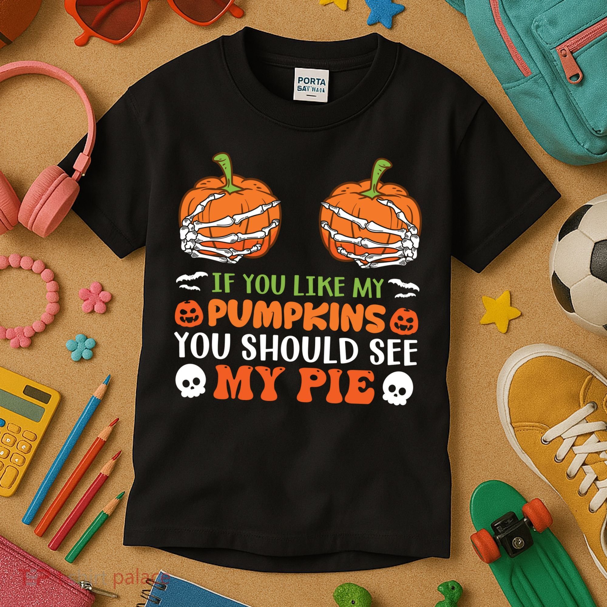 Funny Halloween Shirts, If You Like Pumpkins You Should See Pie Funny Halloween Kids T-Shirt