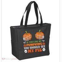 Funny Halloween Shirts, If You Like Pumpkins You Should See Pie Funny Halloween Tote Bag thumb 2