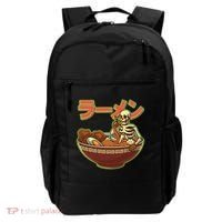 Funny Halloween Skeleton Japanese Ramen Bowl Backpack thumb 0