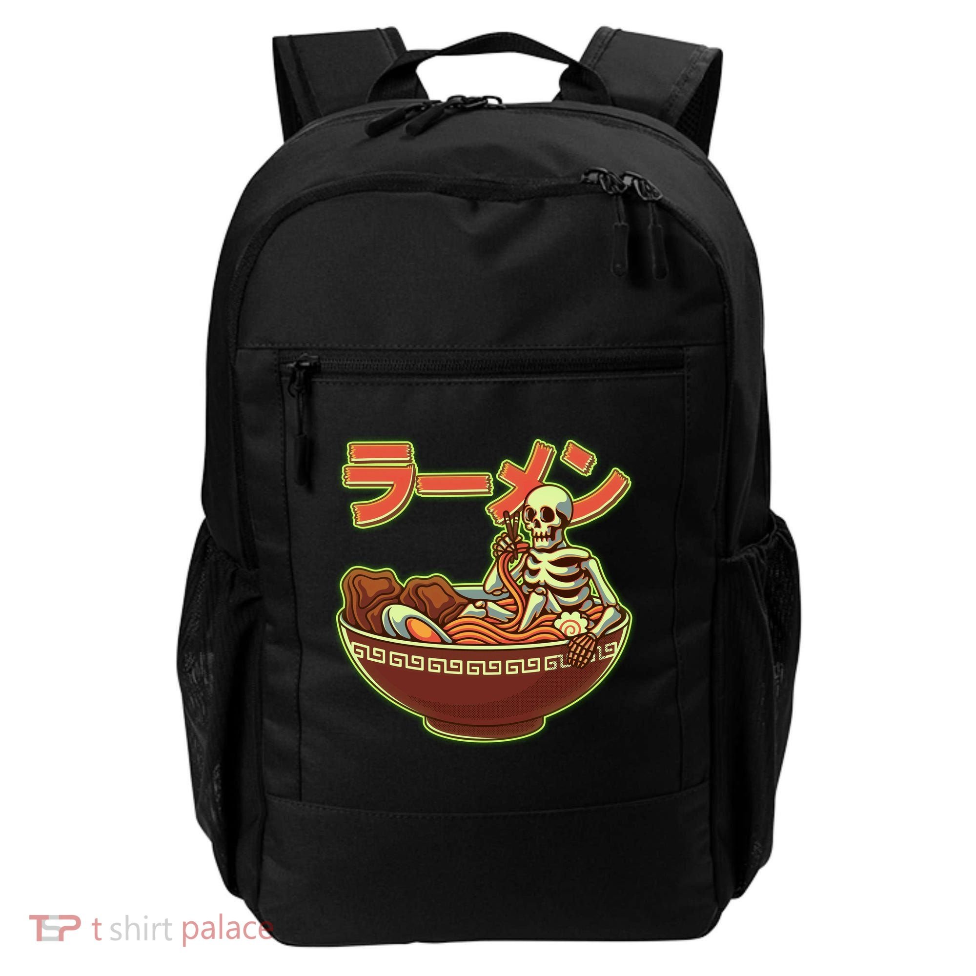 Funny Halloween Skeleton Japanese Ramen Bowl Backpack
