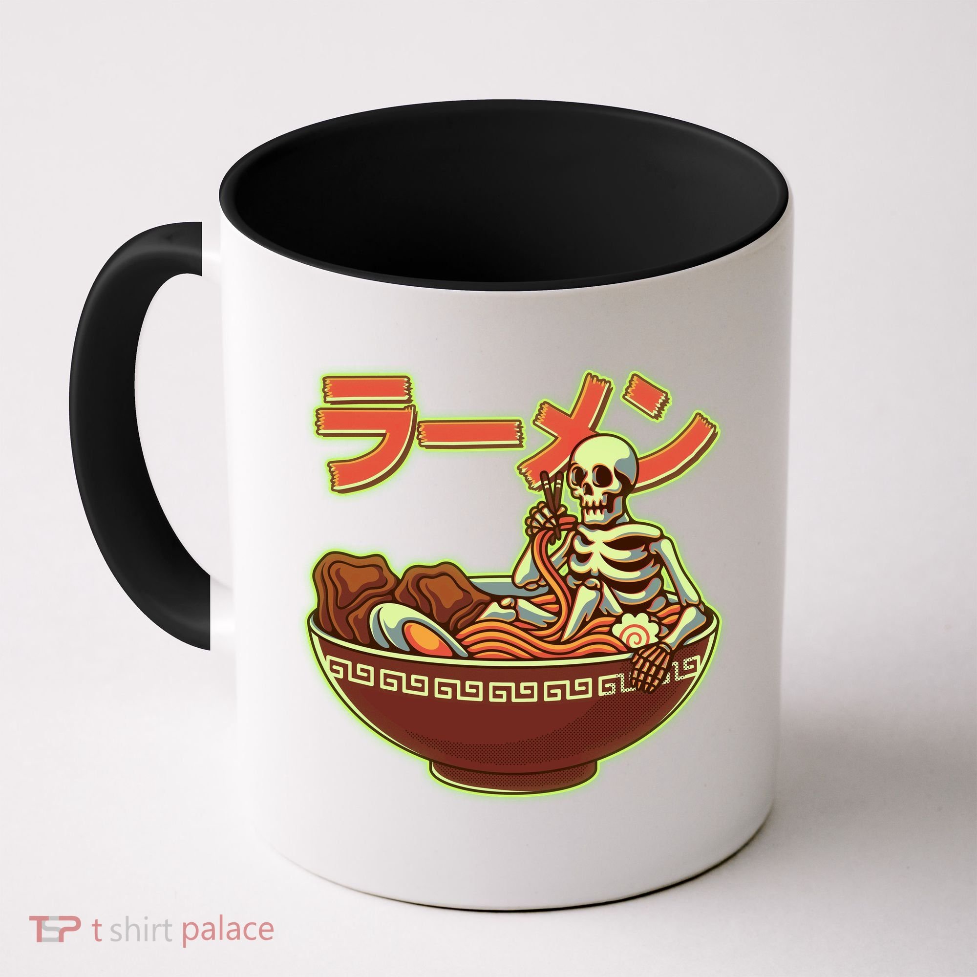 Funny Halloween Skeleton Japanese Ramen Bowl Coffee Mug