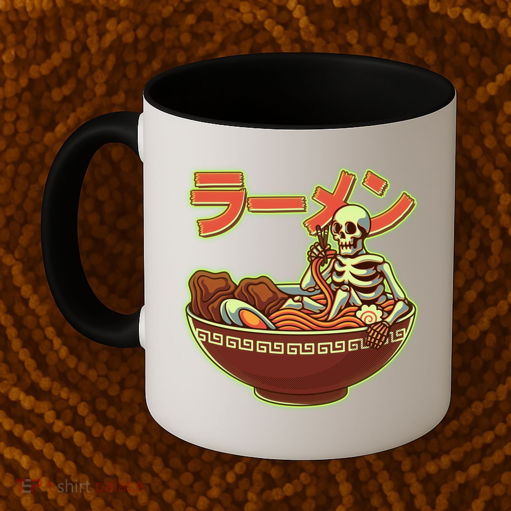 Funny Halloween Skeleton Japanese Ramen Bowl Coffee Mug