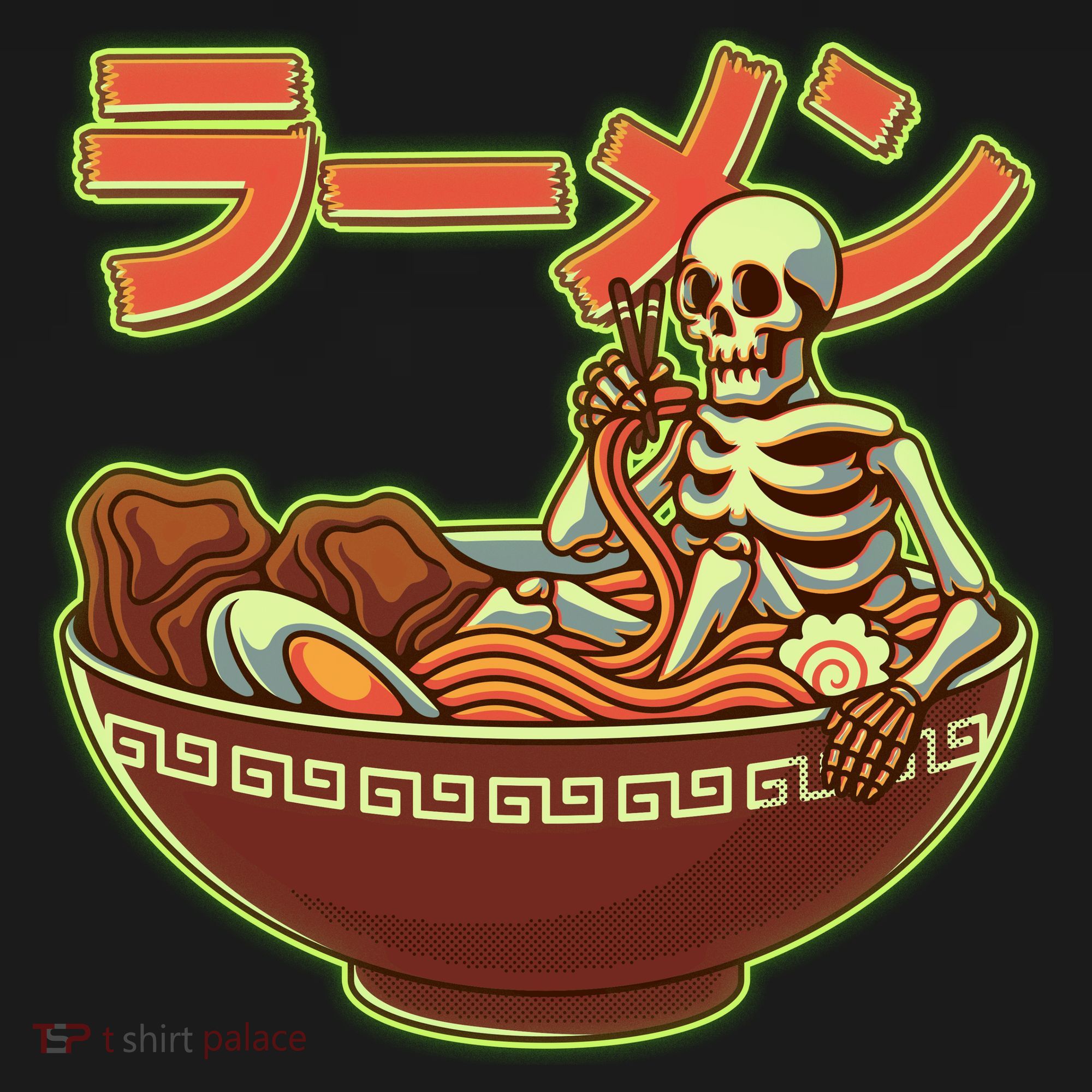 Funny Halloween Skeleton Japanese Ramen Bowl Ornament