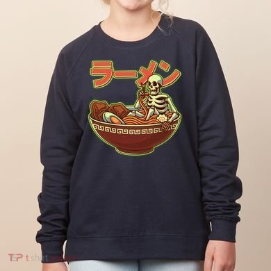 Funny Halloween Skeleton Japanese Ramen Bowl Women's Sweatshirt