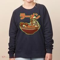Funny Halloween Skeleton Japanese Ramen Bowl Women's Sweatshirt thumb 0