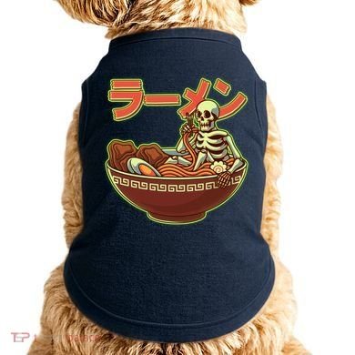 Funny Halloween Skeleton Japanese Ramen Bowl Doggie Tank