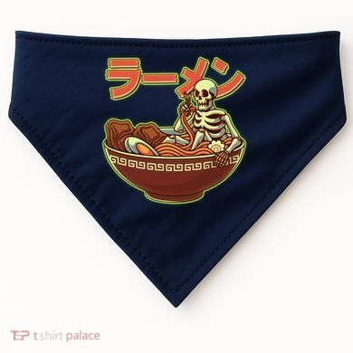 Funny Halloween Skeleton Japanese Ramen Bowl USA-Made Doggie Bandana