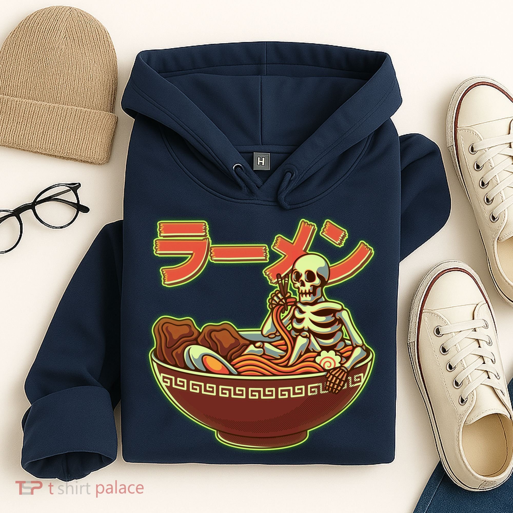 Funny Halloween Skeleton Japanese Ramen Bowl Hoodie