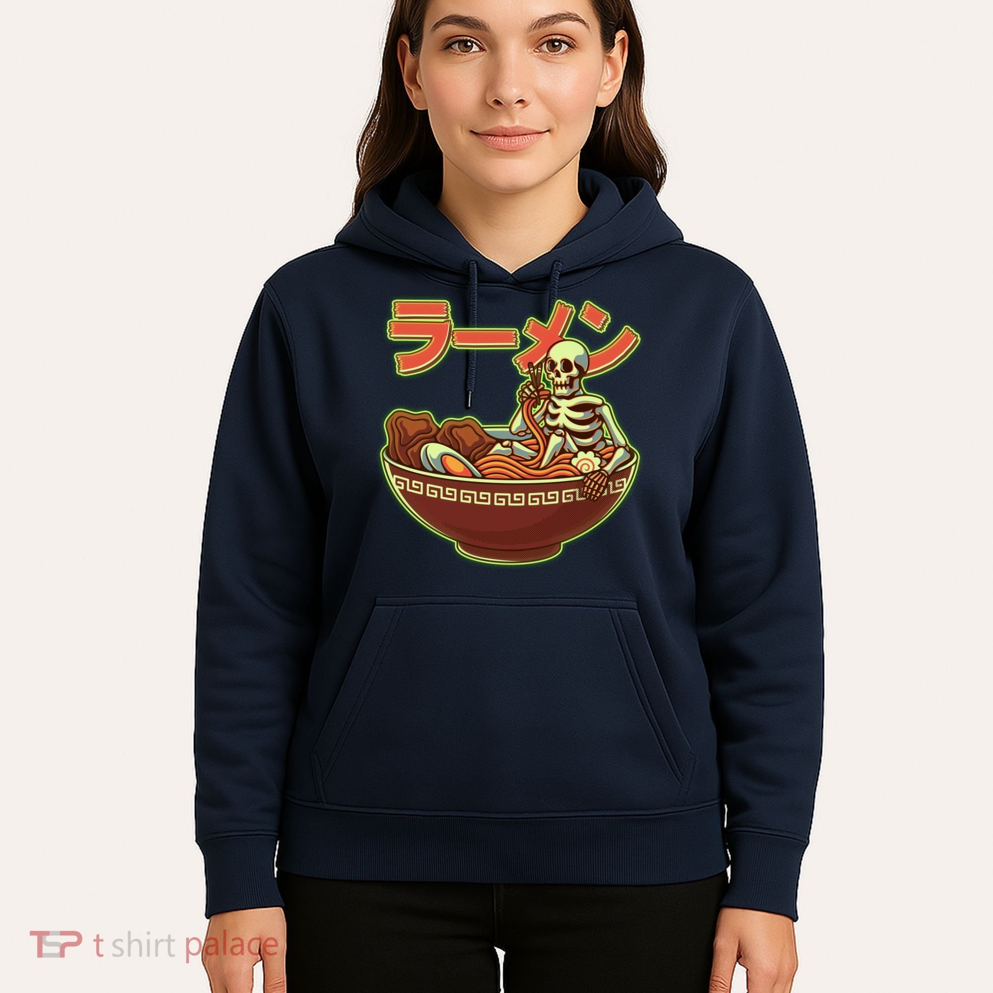 Funny Halloween Skeleton Japanese Ramen Bowl Hoodie