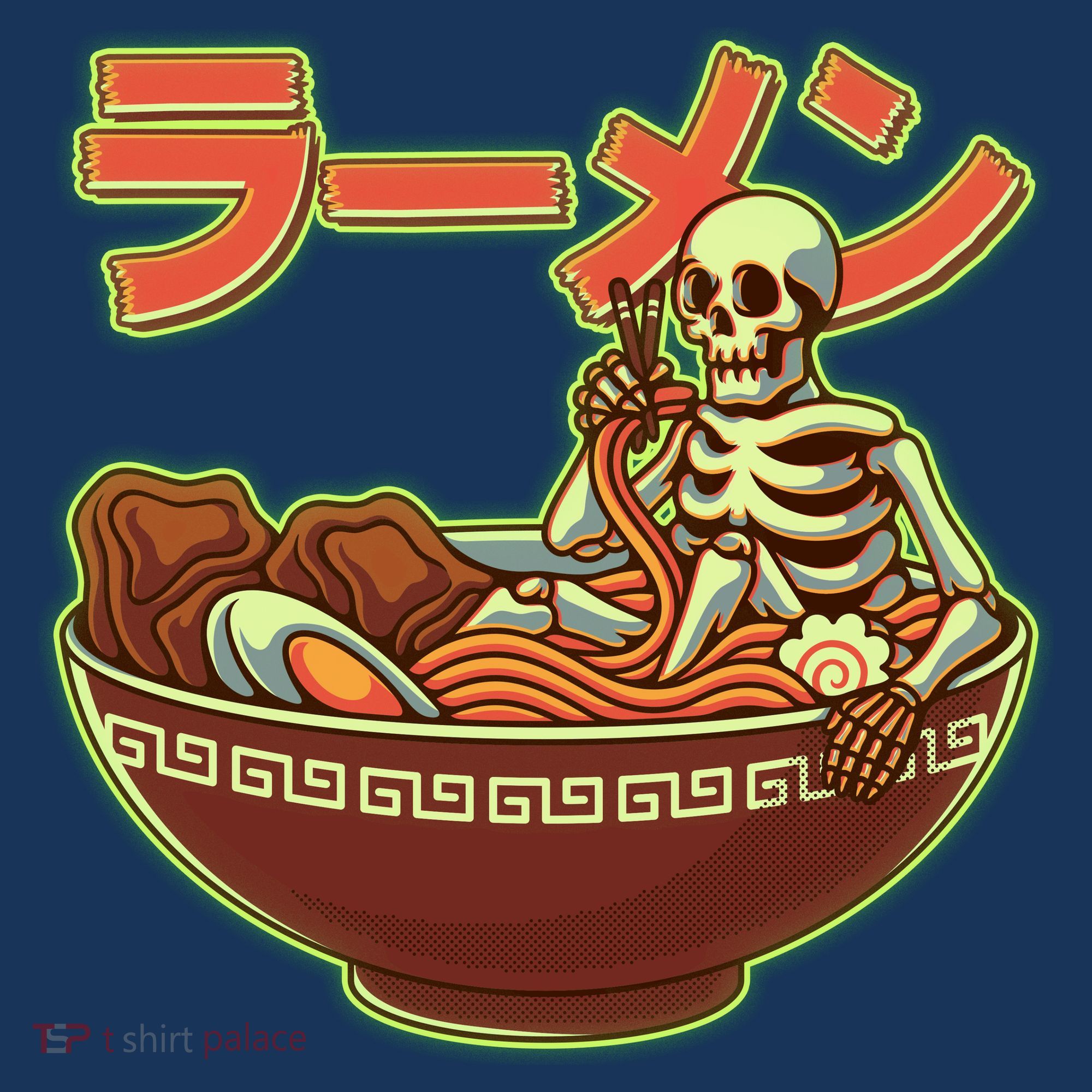 Funny Halloween Skeleton Japanese Ramen Bowl Apron