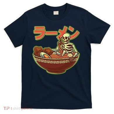 Funny Halloween Skeleton Japanese Ramen Bowl T-Shirt