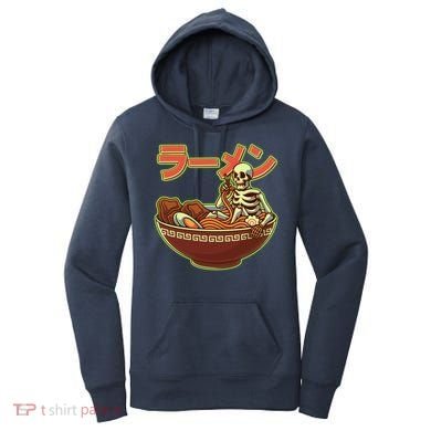 Funny Halloween Skeleton Japanese Ramen Bowl Women's Hoodie