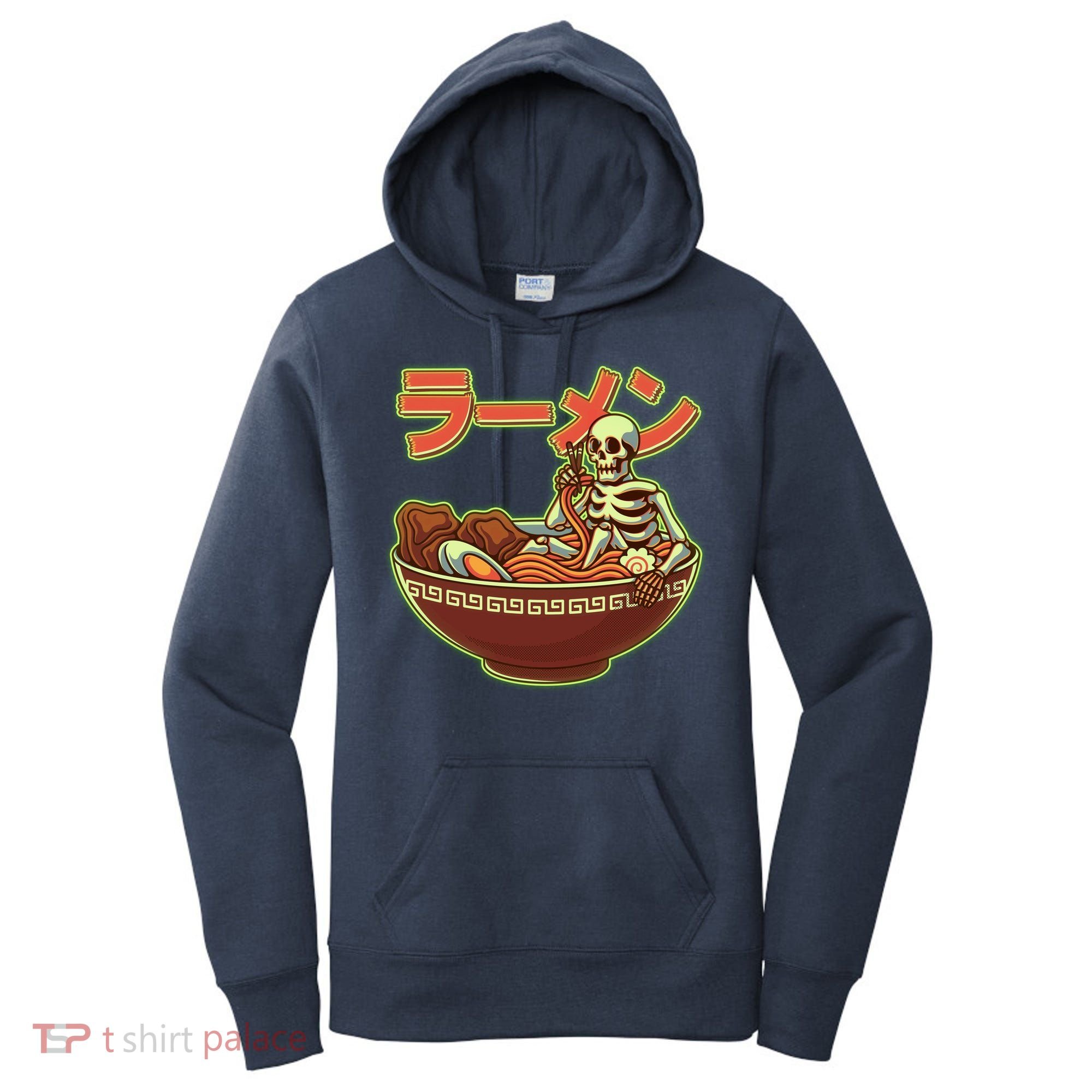 Funny Halloween Skeleton Japanese Ramen Bowl Women's Hoodie