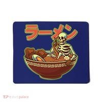 Funny Halloween Skeleton Japanese Ramen Bowl Mousepad thumb 0