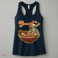 Funny Halloween Skeleton Japanese Ramen Bowl Women's Tank Top thumb 3