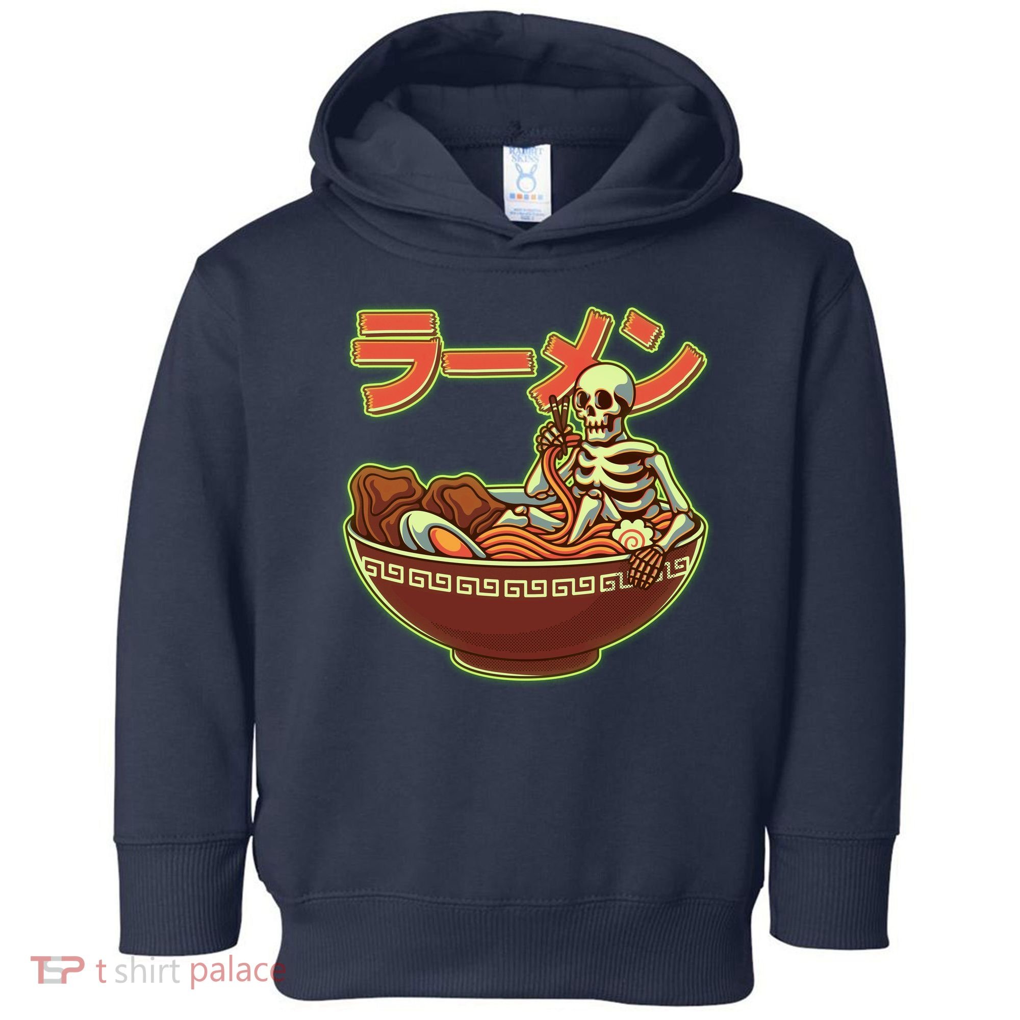 Funny Halloween Skeleton Japanese Ramen Bowl Toddler Hoodie