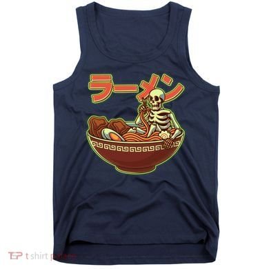 Funny Halloween Skeleton Japanese Ramen Bowl Tank Top