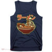 Funny Halloween Skeleton Japanese Ramen Bowl Tank Top thumb 0