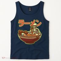 Funny Halloween Skeleton Japanese Ramen Bowl Tank Top thumb 2