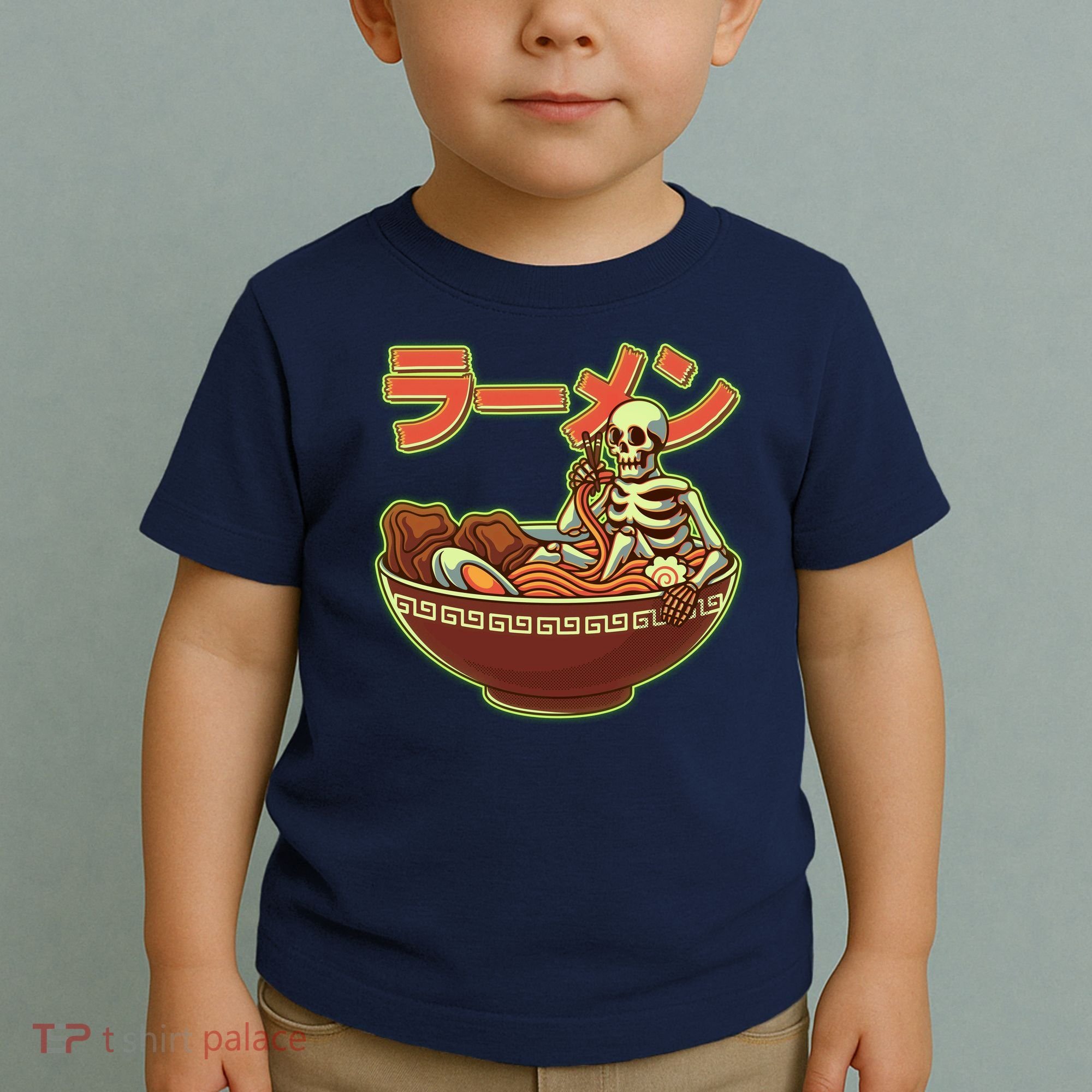 Funny Halloween Skeleton Japanese Ramen Bowl Toddler T-Shirt