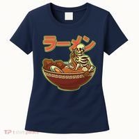 Funny Halloween Skeleton Japanese Ramen Bowl Women's T-Shirt thumb 0