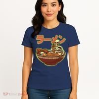Funny Halloween Skeleton Japanese Ramen Bowl Women's T-Shirt thumb 4