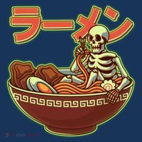 Funny Halloween Skeleton Japanese Ramen Bowl Women's T-Shirt thumb 6