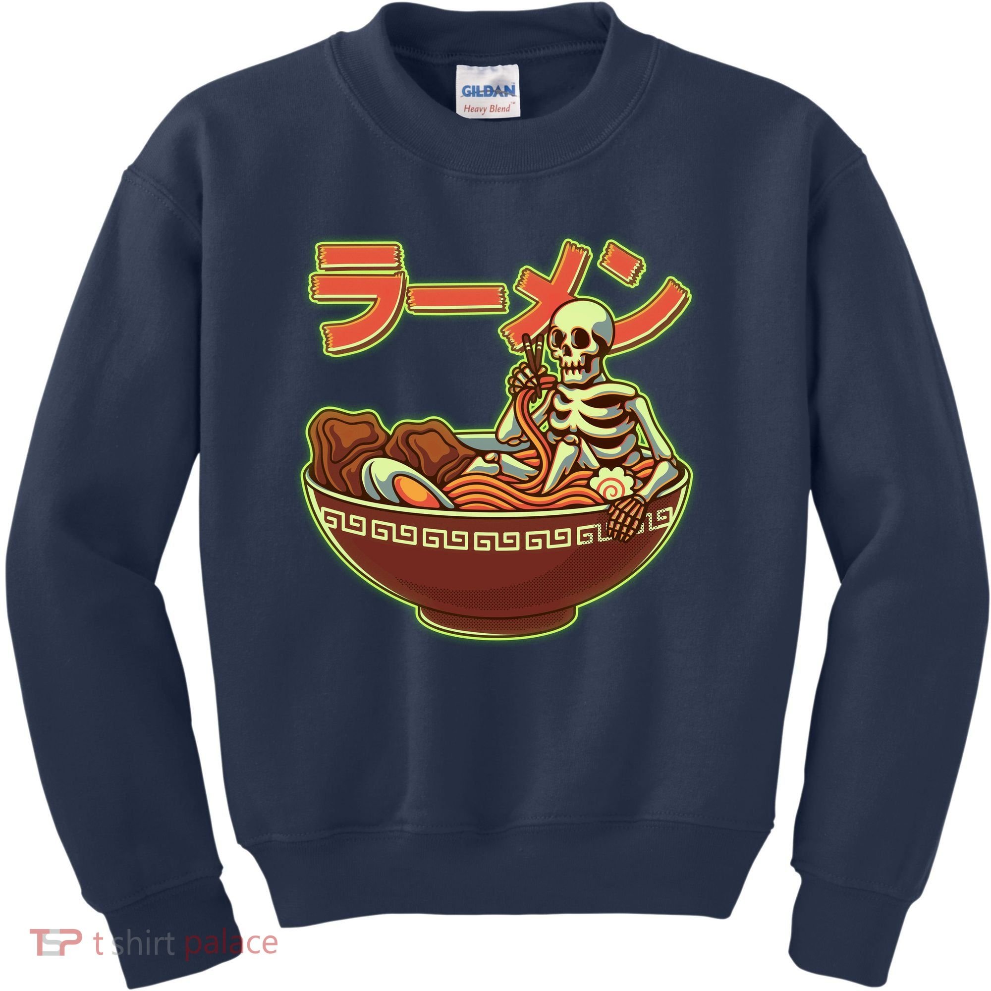 Funny Halloween Skeleton Japanese Ramen Bowl Kids Sweatshirt