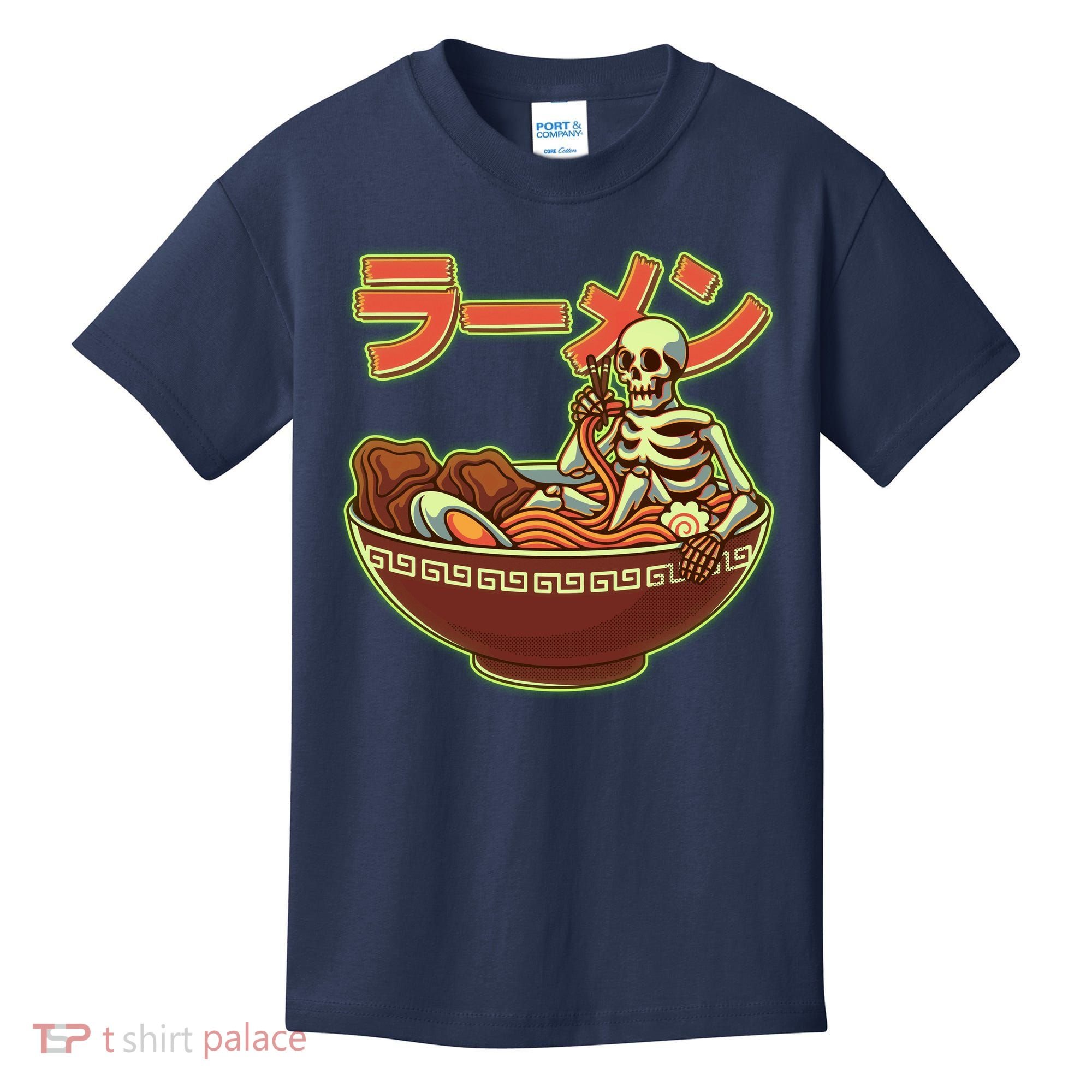 Funny Halloween Skeleton Japanese Ramen Bowl Kids T-Shirt