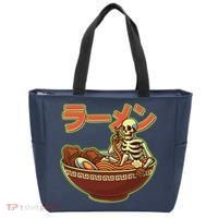 Funny Halloween Skeleton Japanese Ramen Bowl Tote Bag thumb 0