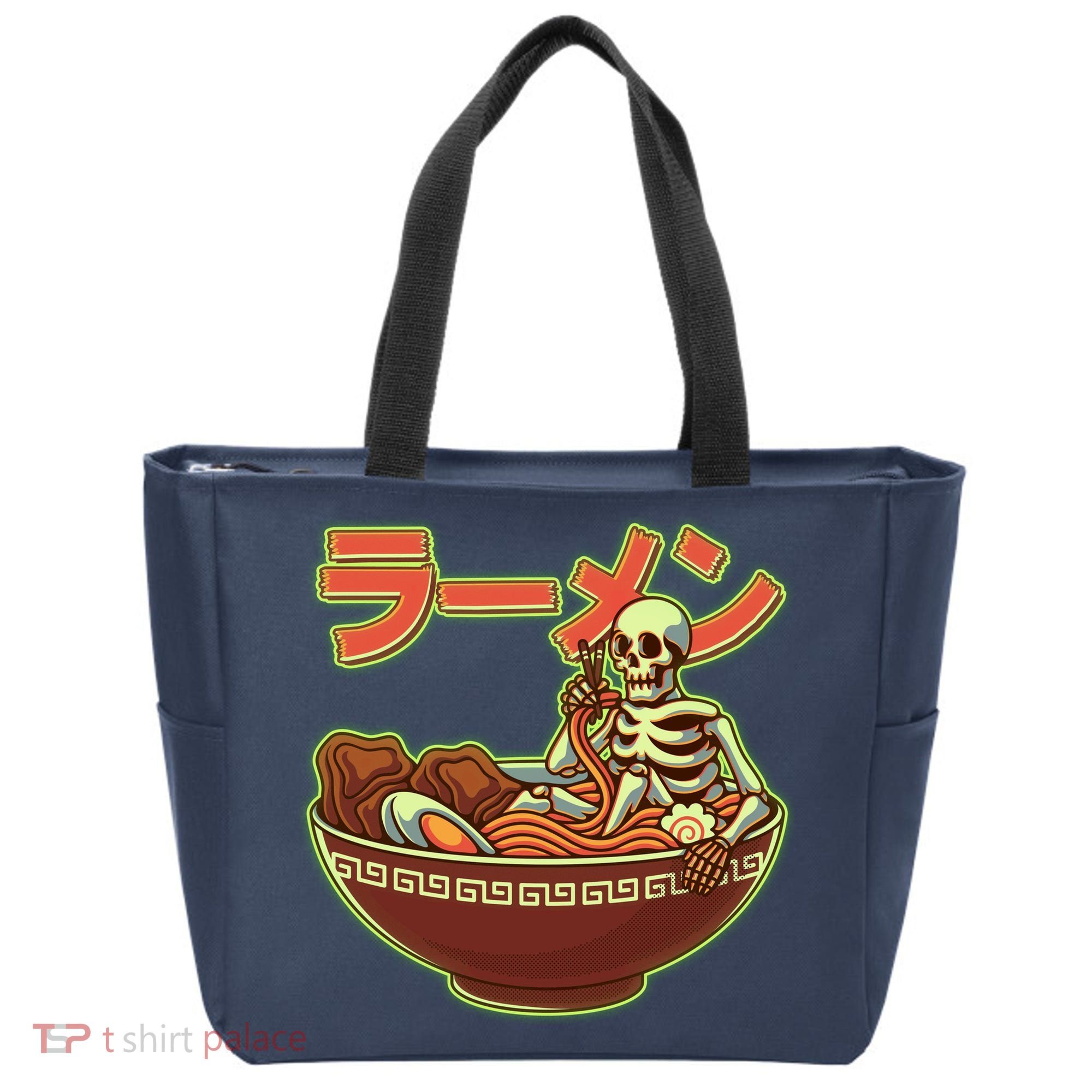 Funny Halloween Skeleton Japanese Ramen Bowl Tote Bag