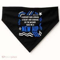 Funny Hip Surgery Replacement I Already Had A Brain A Heart And Courage New Hip USA-Made Doggie Bandana thumb 0