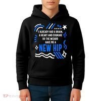 Funny Hip Surgery Replacement I Already Had A Brain A Heart And Courage New Hip Kids Hoodie thumb 4
