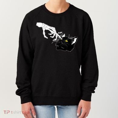 Funny Halloween Skeleton Boop Kitten Cat Nose Women's Sweatshirt